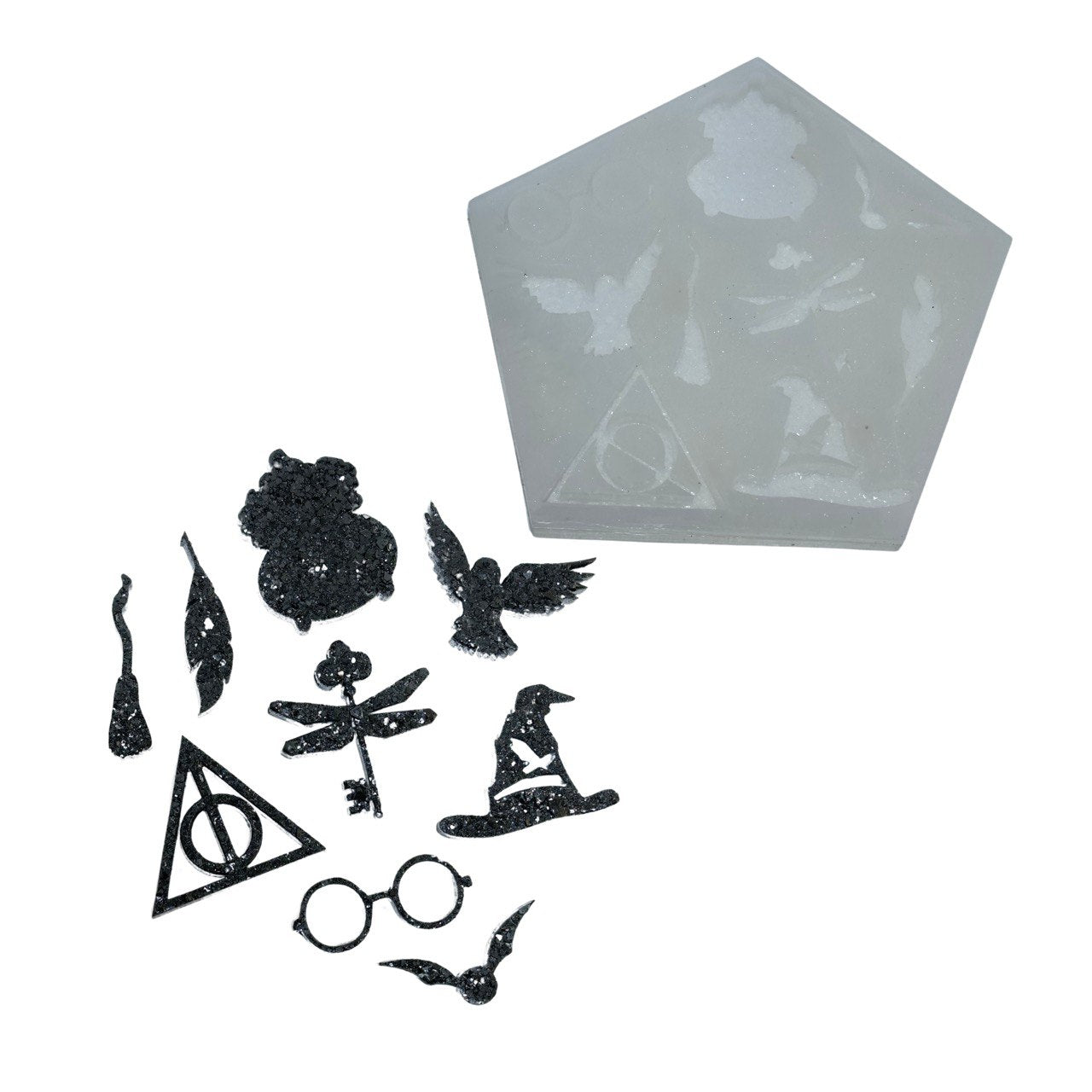 Magical Castle Silicone Mold - 9 Cavities for Crystal Texture Resin Decor