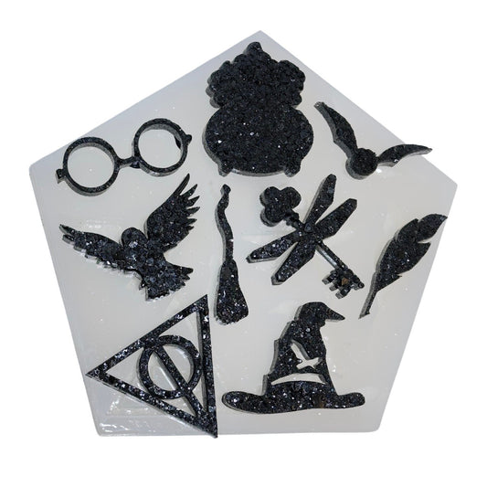 Magical Castle Silicone Mold - 9 Cavities for Crystal Texture Resin Decor