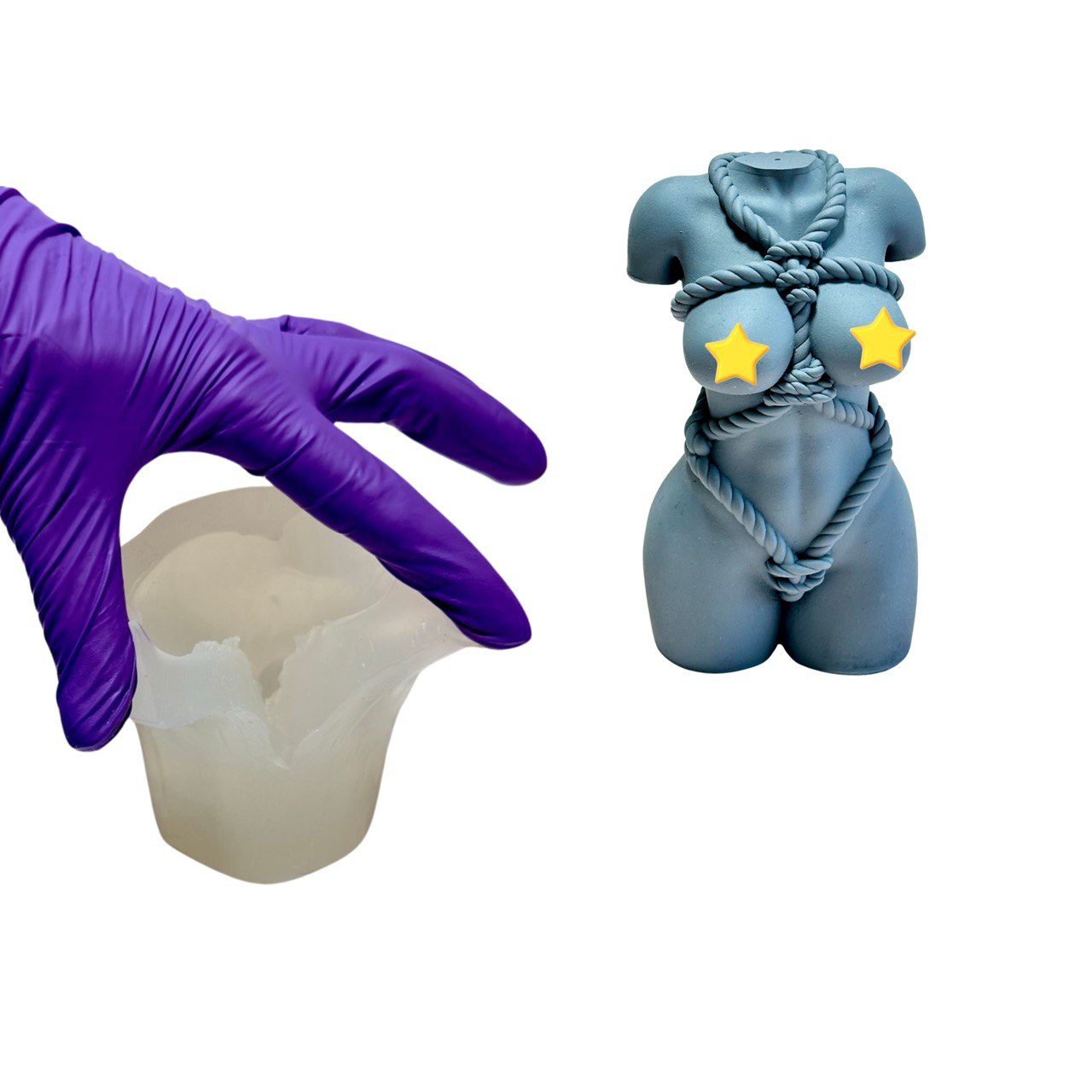Female Body Candle Silicone Mold - Woman Bust Resin Mold - Goddess Torso Candle Making Supply
