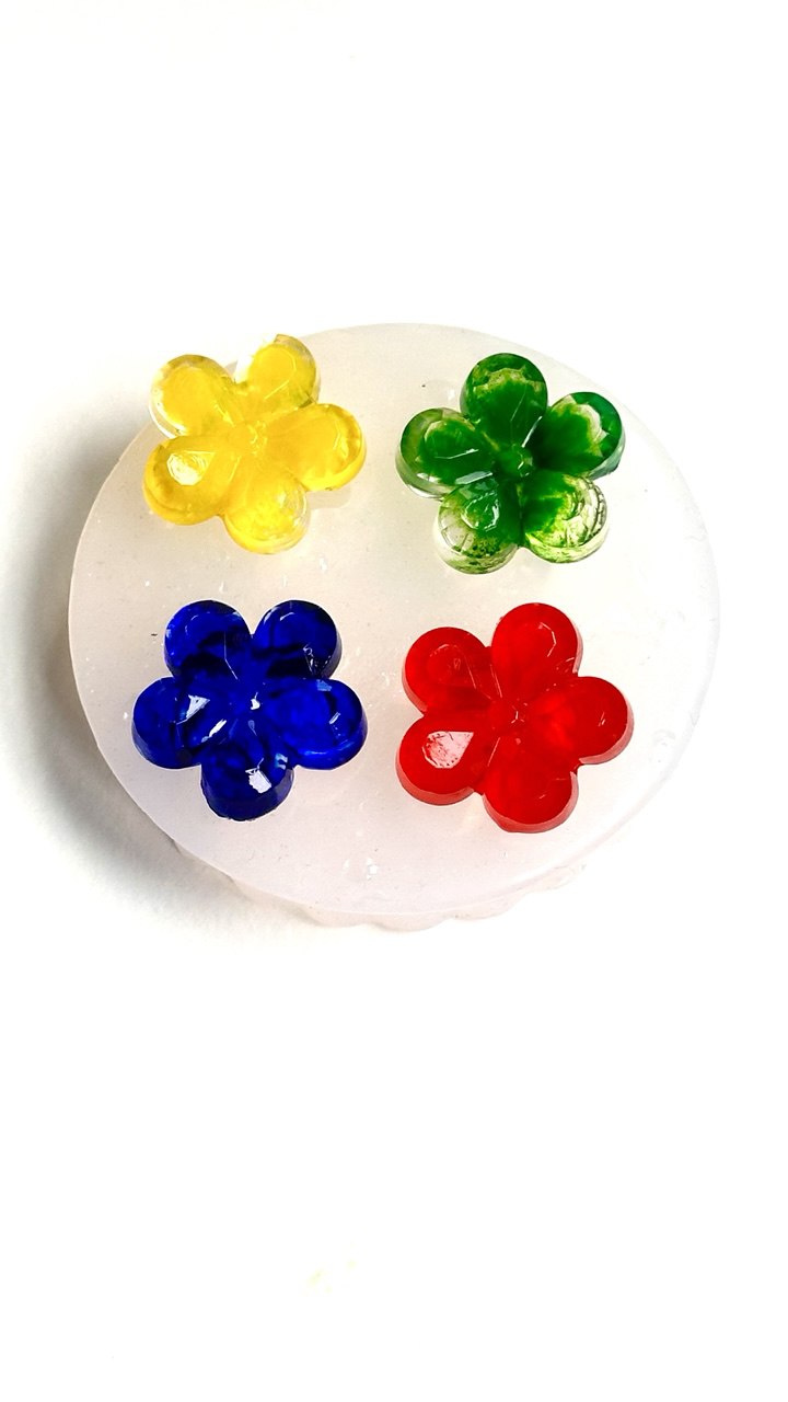 3D Floral Silicone Molds with 4 Unique Crystal Flower Designs