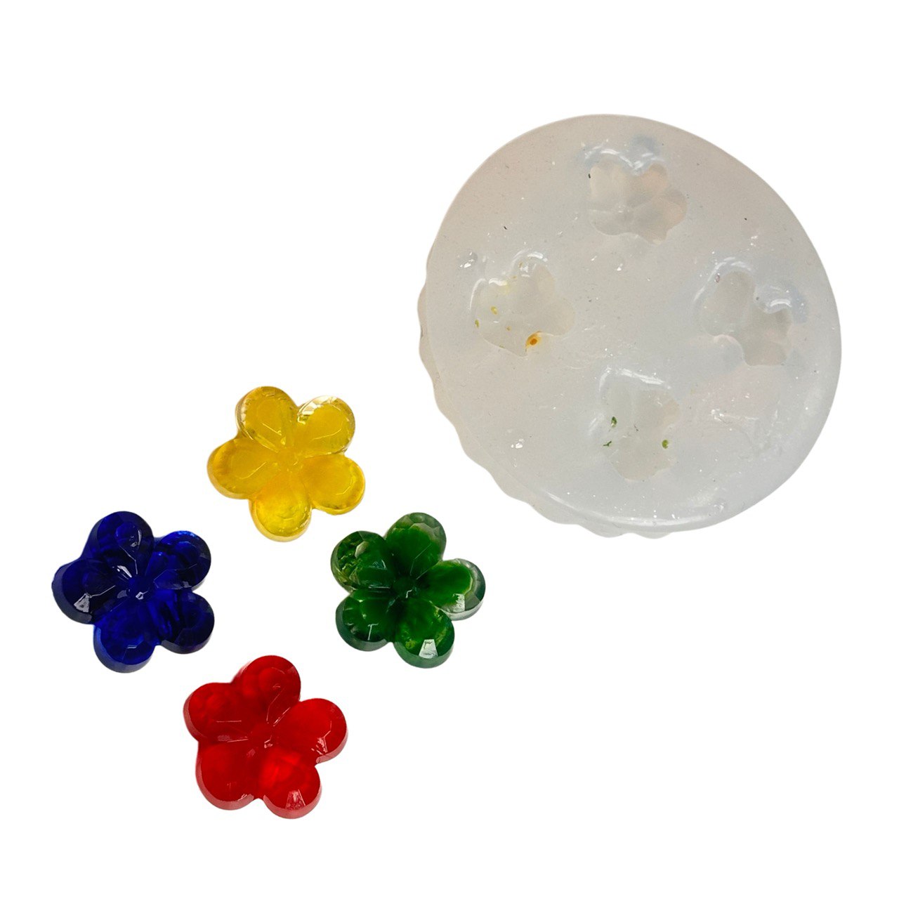 3D Floral Silicone Molds with 4 Unique Crystal Flower Designs