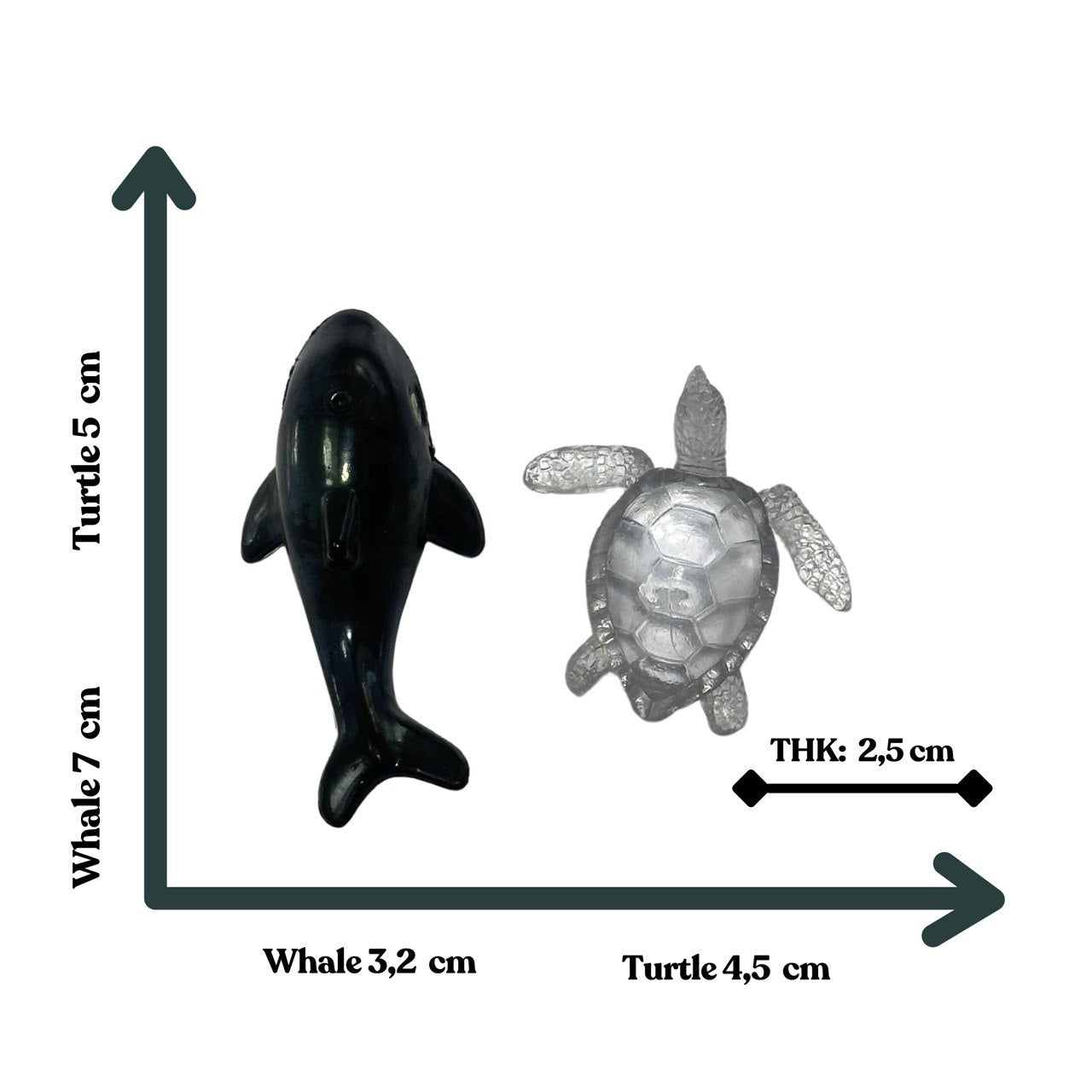 Ocean Life Silicone Molds for Resin - Whale and Turtle Figures
