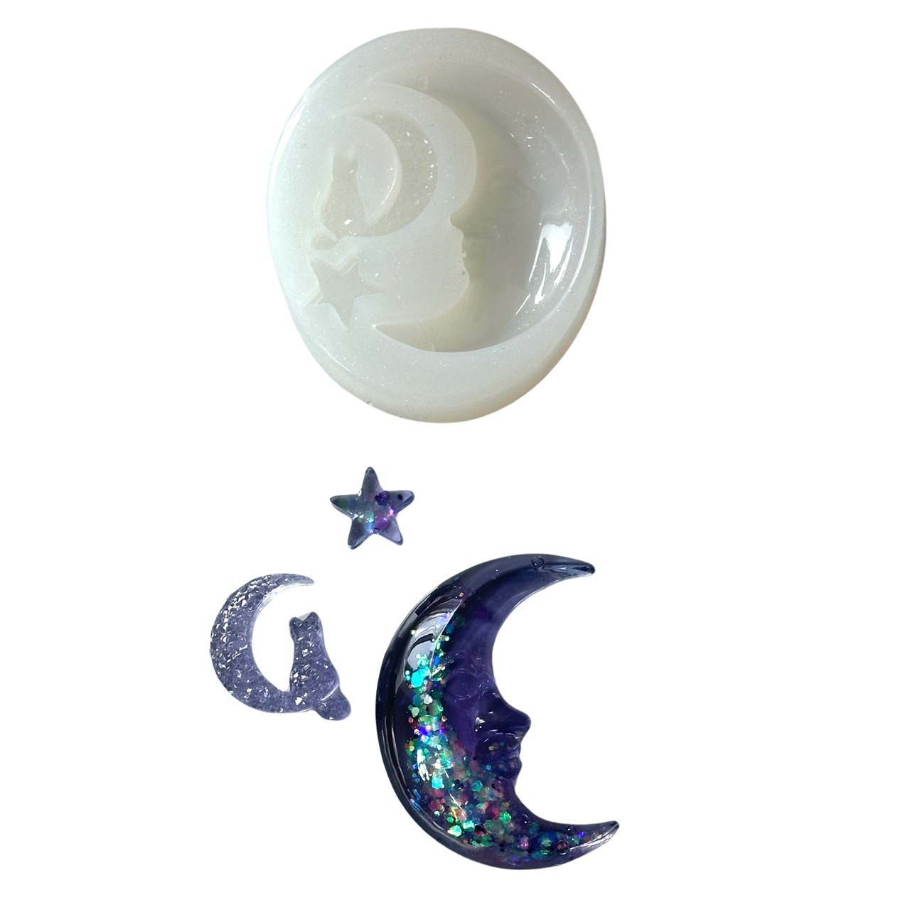 Magic set Resin Mold - Stars, Moon, Druzy Cat