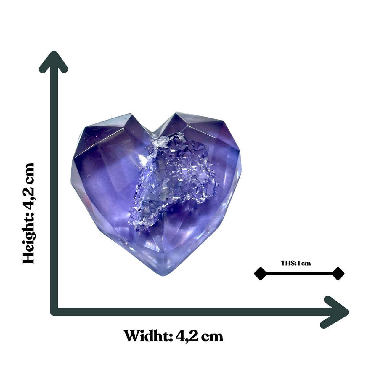 Heart Shaped Silicone Mold for Resin Crafting – Druzy Geode