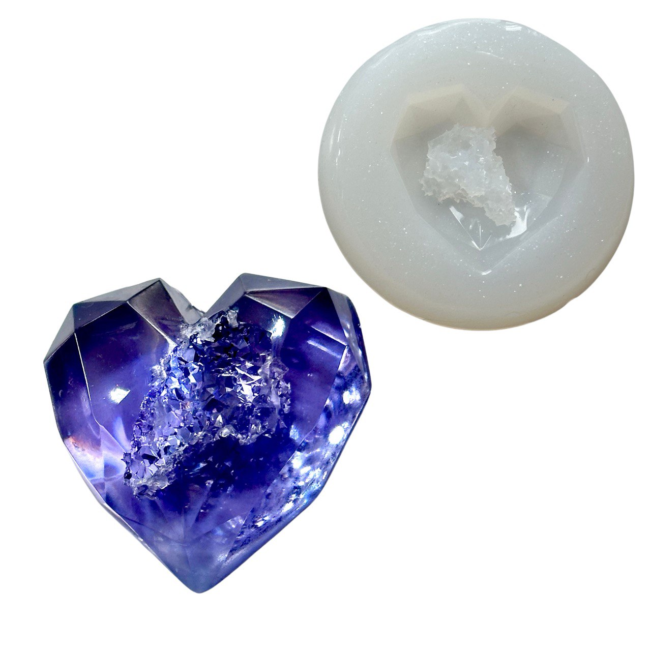 Heart Shaped Silicone Mold for Resin Crafting – Druzy Geode