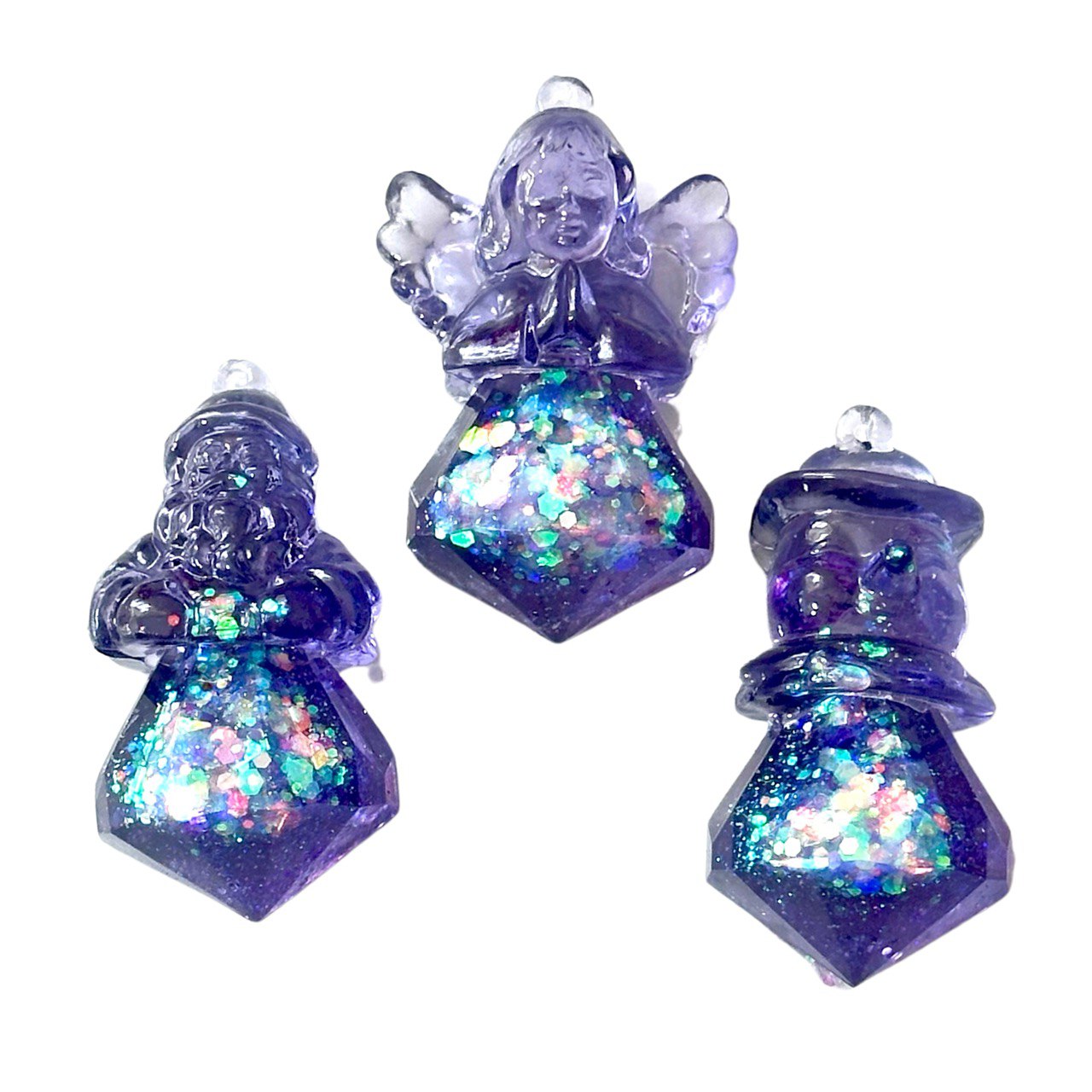 Crystal Christmas Tree Ornament Resin Mold Set – Snowman, Santa Claus and Angel