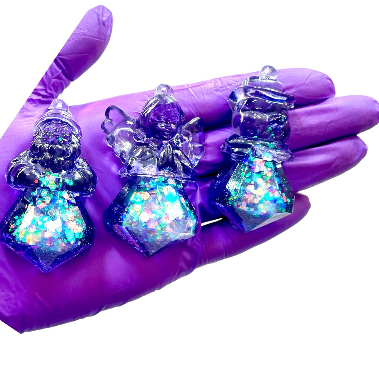 Crystal Christmas Tree Ornament Resin Mold Set – Snowman, Santa Claus and Angel