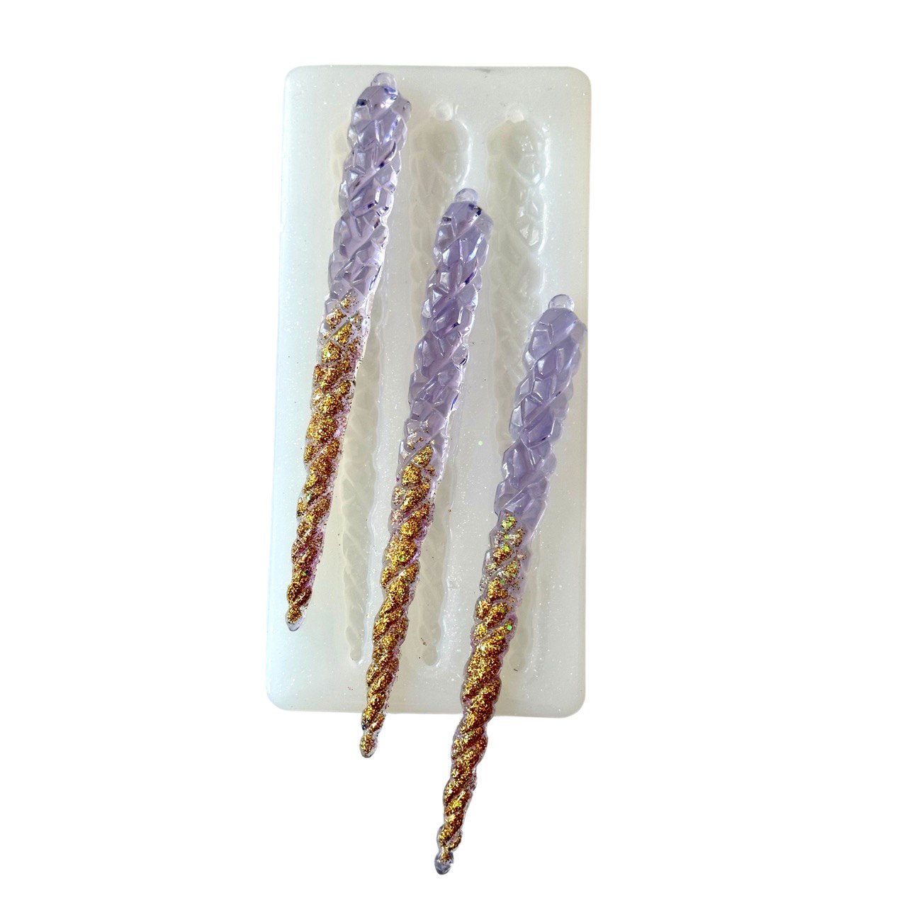 Long 3D Crystal Icicles Ornament Silicone Mold