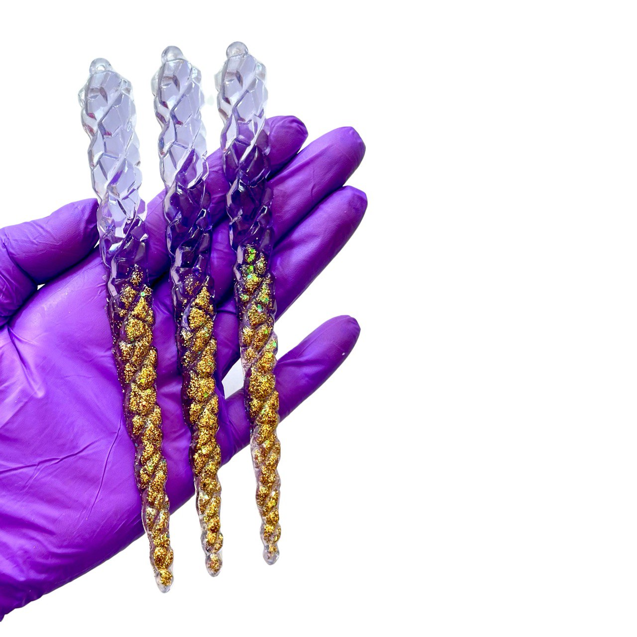 Long 3D Crystal Icicles Ornament Silicone Mold