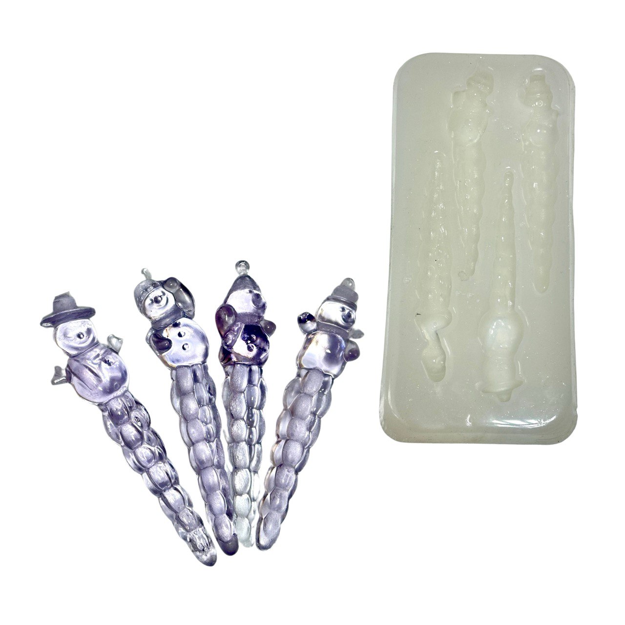 4 Snowman Icicles Silicone Mold
