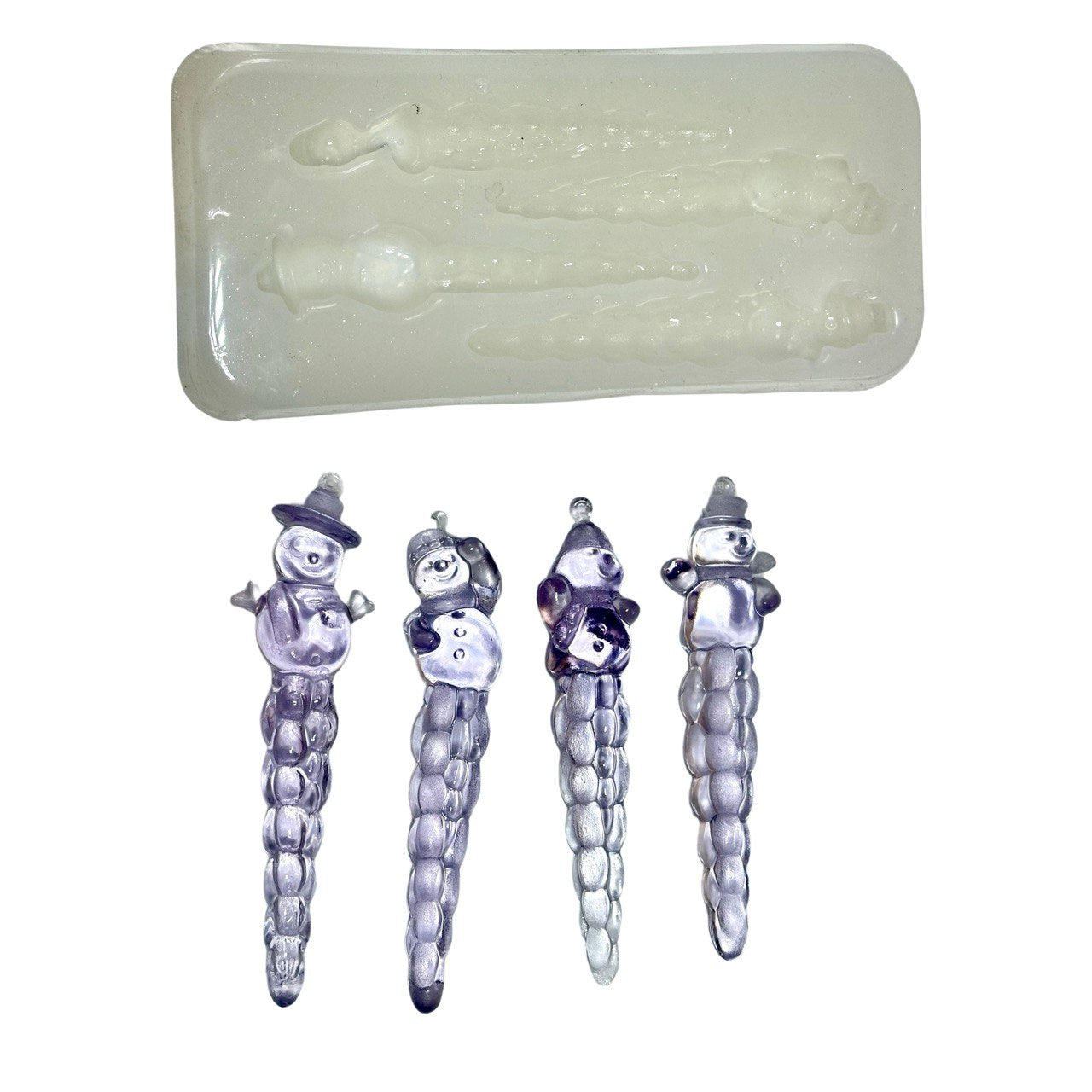 4 Snowman Icicles Silicone Mold