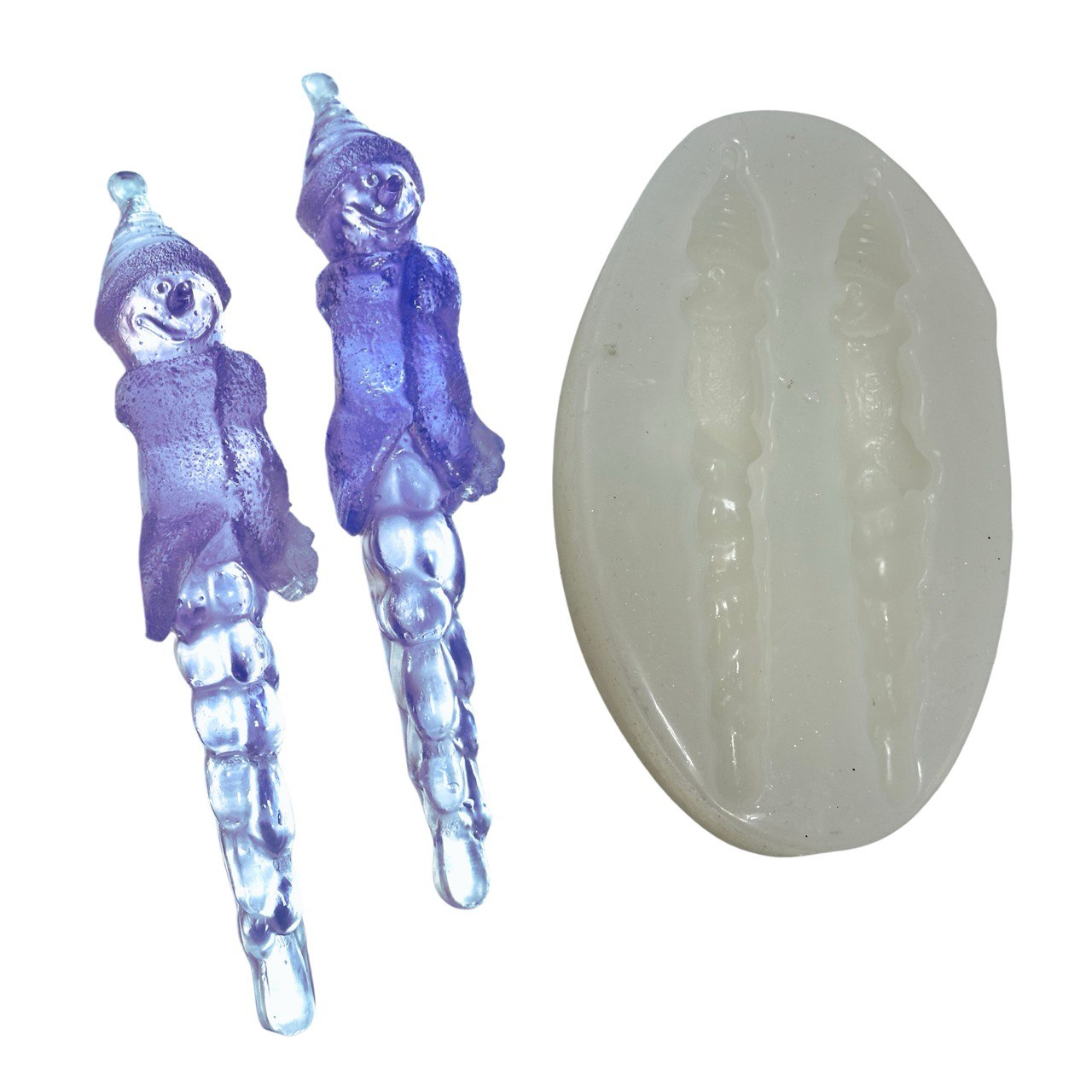 2 Snowman with Scarf Silicone Mold