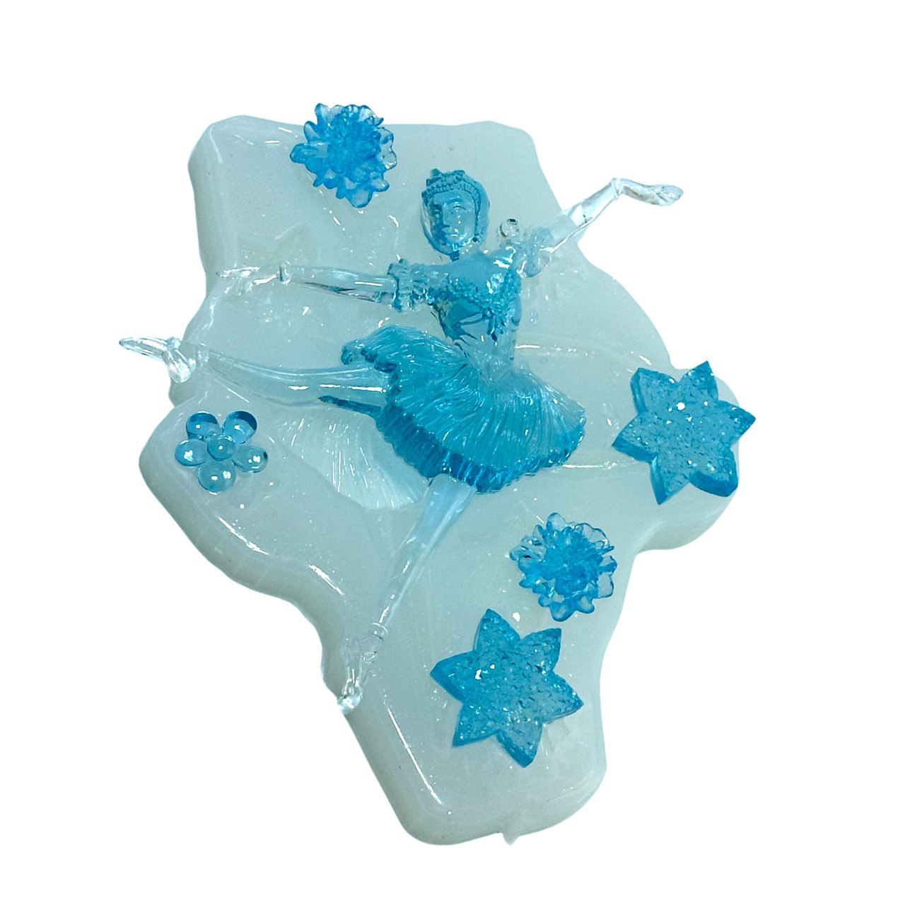 Large Ballerina with 5 Flowers Silicone Mold