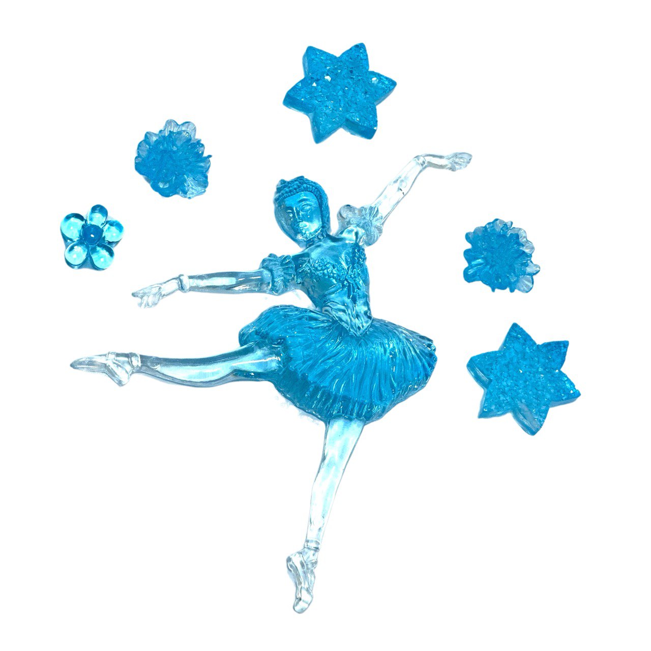 Large Ballerina with 5 Flowers Silicone Mold