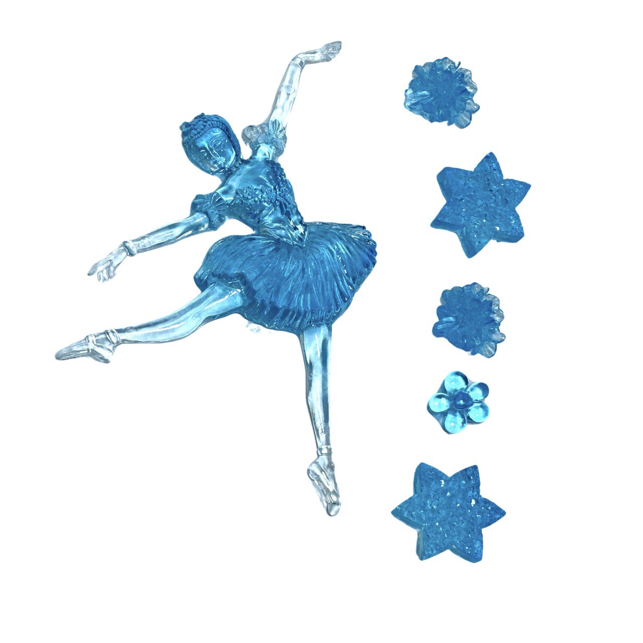 Large Ballerina with 5 Flowers Silicone Mold
