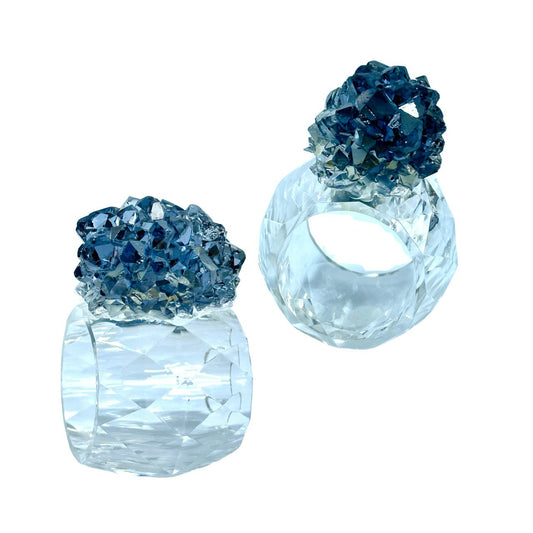2 pc Crystal Cluster Ring Shapes Silicone Moulds