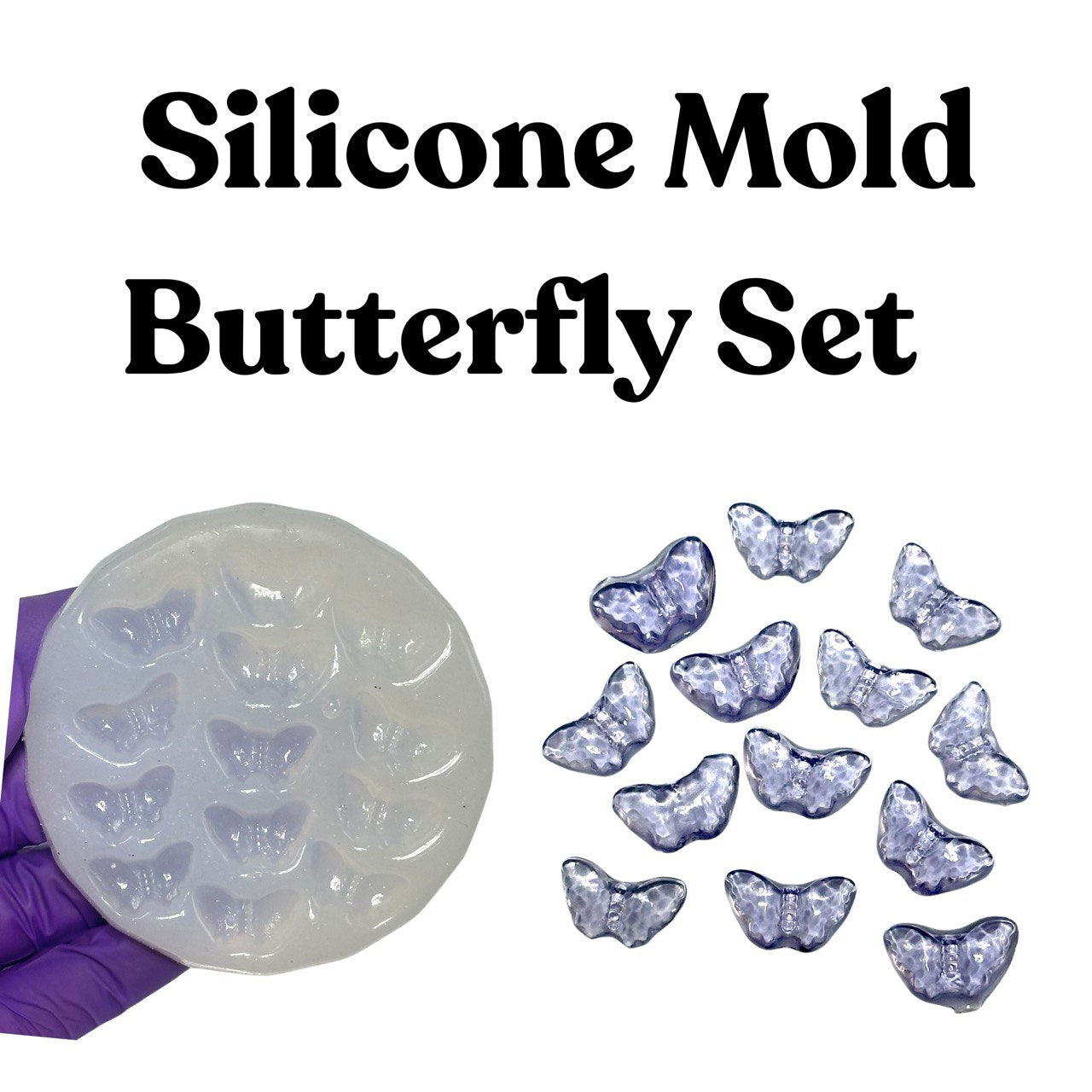 Silicone Mold Set of 13 Mini Butterflies