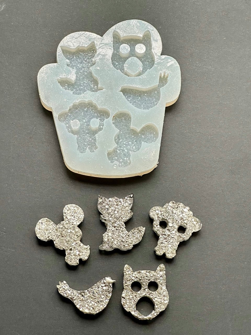 Shine Crystal Druzy Forest Animals Silicone Mold - Sheep, Fox, Owl