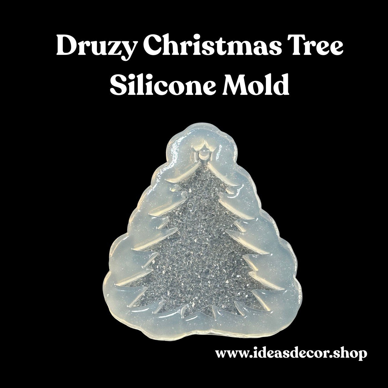 Crystal Christmas Tree Resin Mold – Druzy Silicone Mold for DIY Ornaments