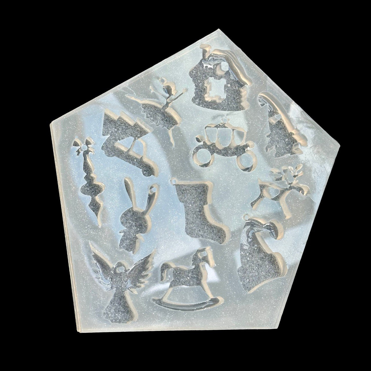 Silicone Mold with 12 Druzy Crystal Cavities for Christmas Resin Crafts