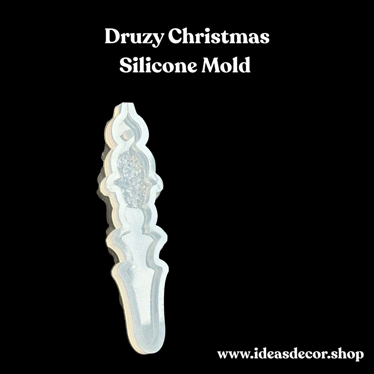 Christmas Tree Ornament Silicone Mold with Crystals - Icicle Shape for Resin Crafting