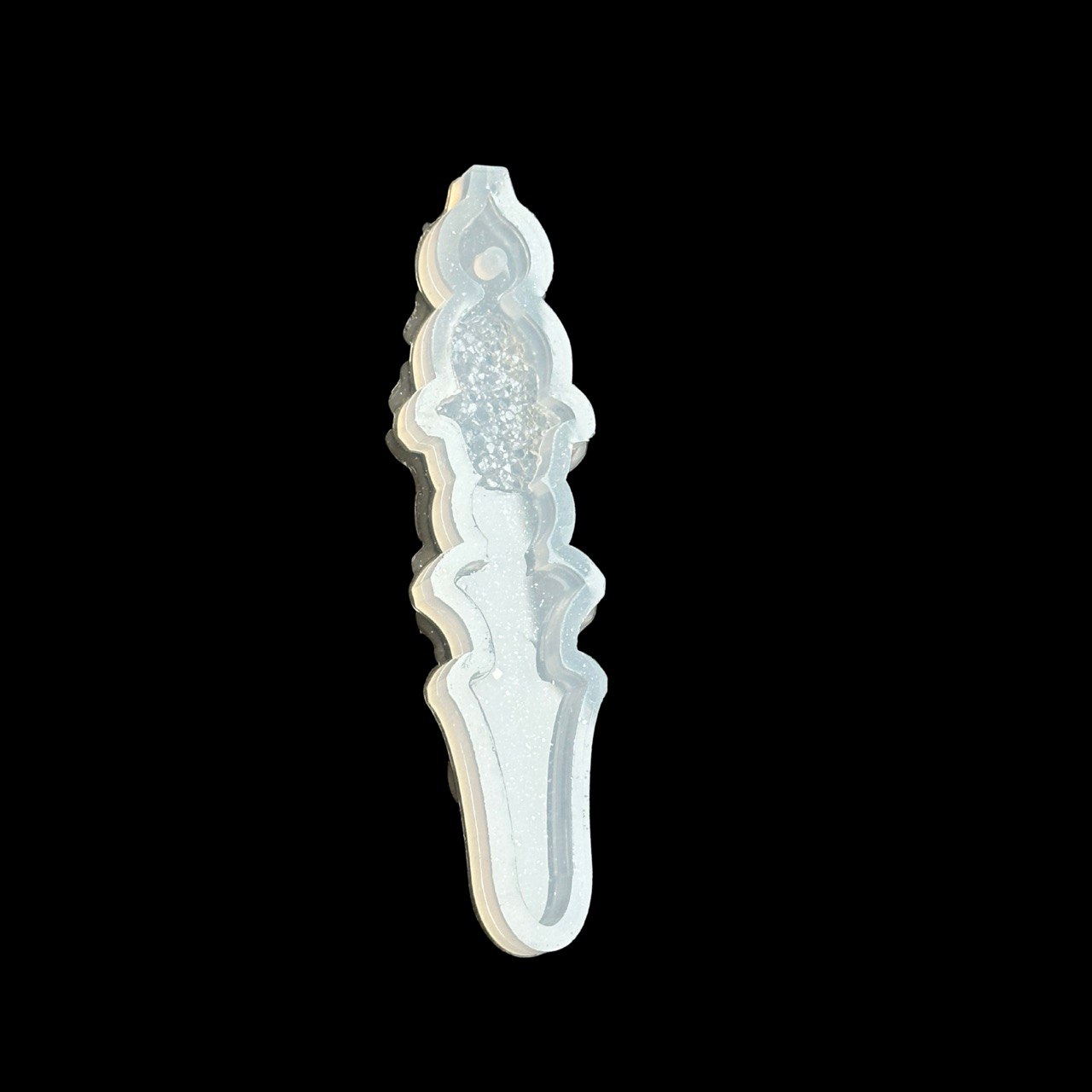 Christmas Tree Ornament Silicone Mold with Crystals - Icicle Shape for Resin Crafting