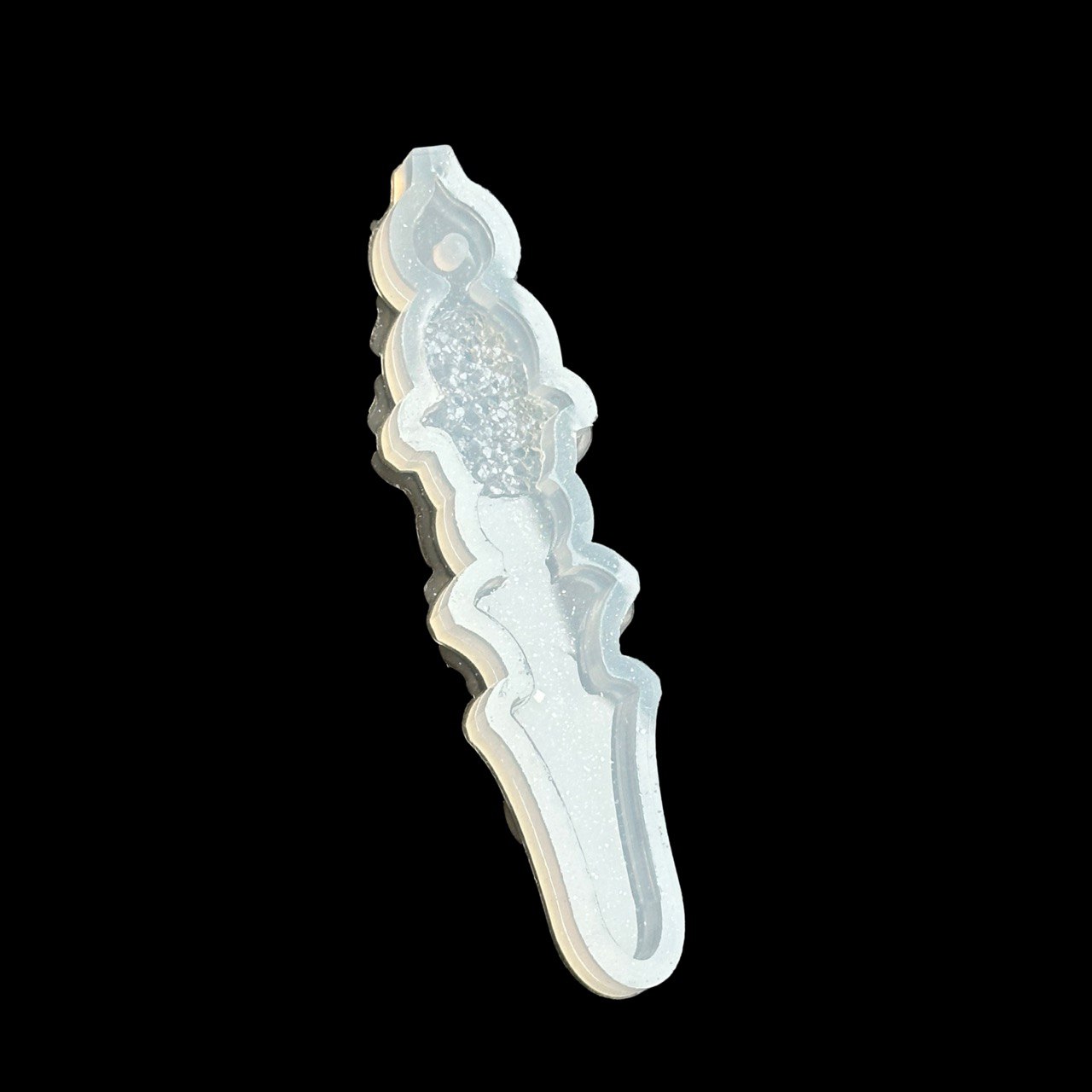 Christmas Tree Ornament Silicone Mold with Crystals - Icicle Shape for Resin Crafting
