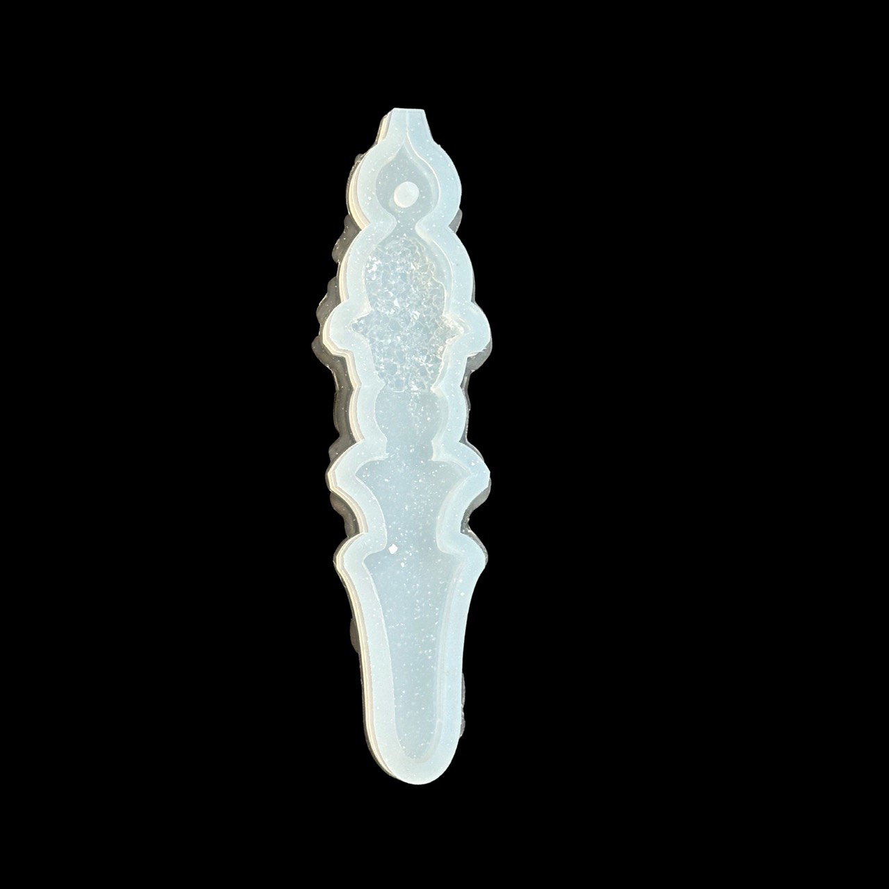Christmas Tree Ornament Silicone Mold with Crystals - Icicle Shape for Resin Crafting