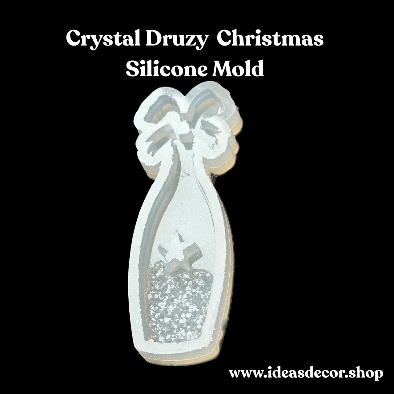 Small Druzy Crystal Champagne Bottle Mold