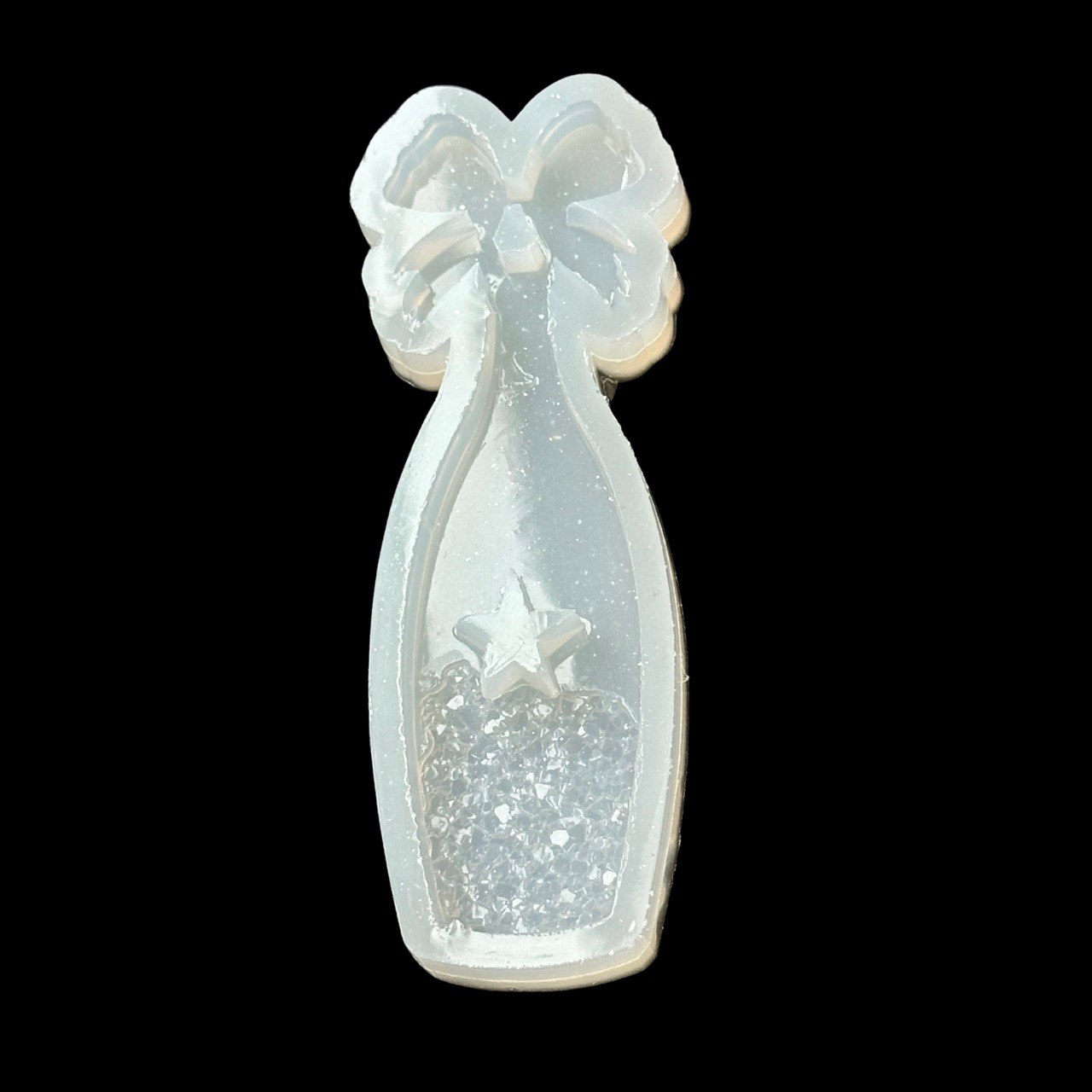 Small Druzy Crystal Champagne Bottle Mold