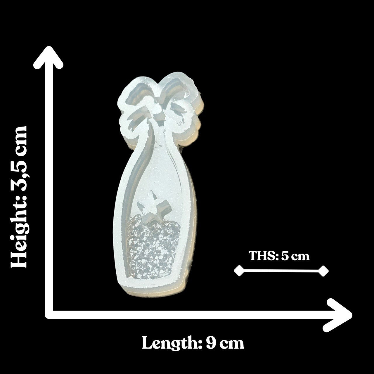 Small Druzy Crystal Champagne Bottle Mold