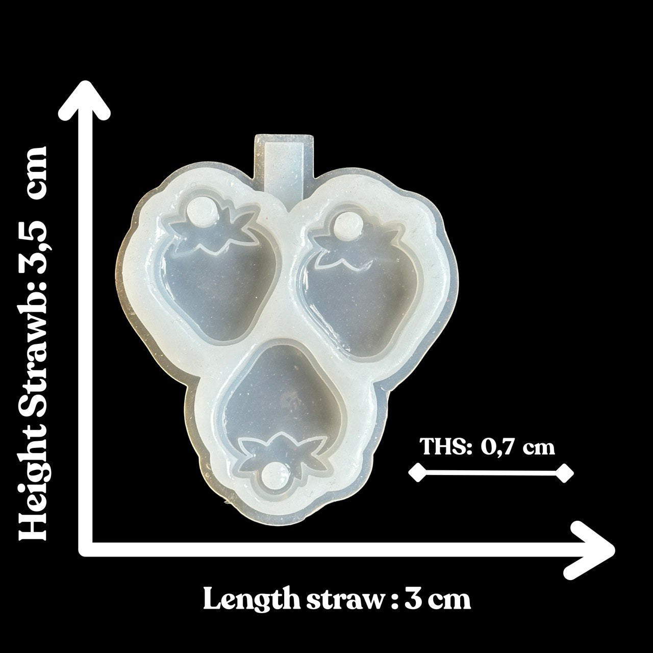 Strawberry Resin Mold – 3 Cavity Silicone Mold