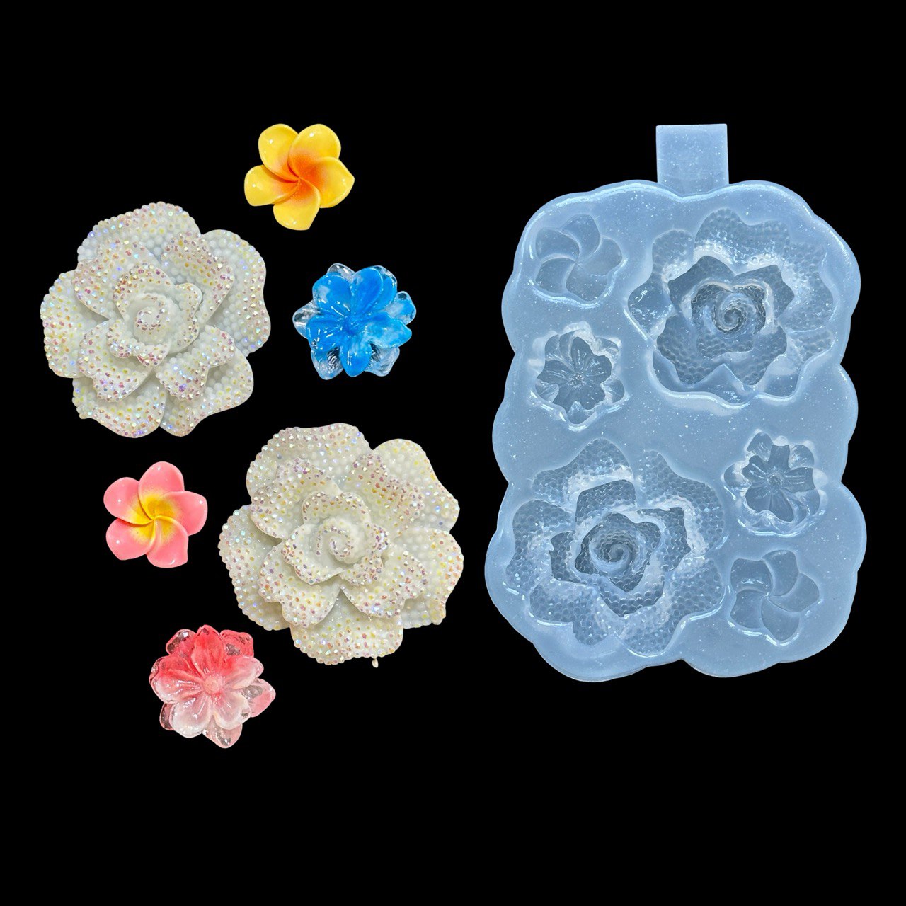 3D Flowers Silicone Mold for Resin – 6 Cavity Floral