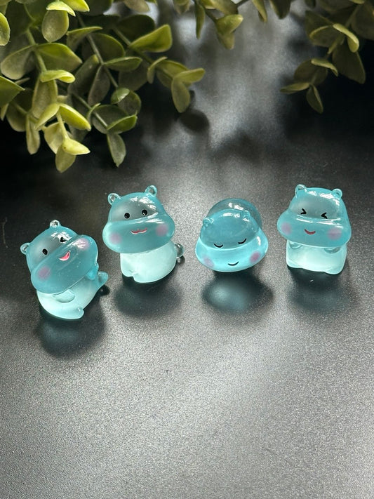 Cute Hippo Figurine Mold – 4 Expressions