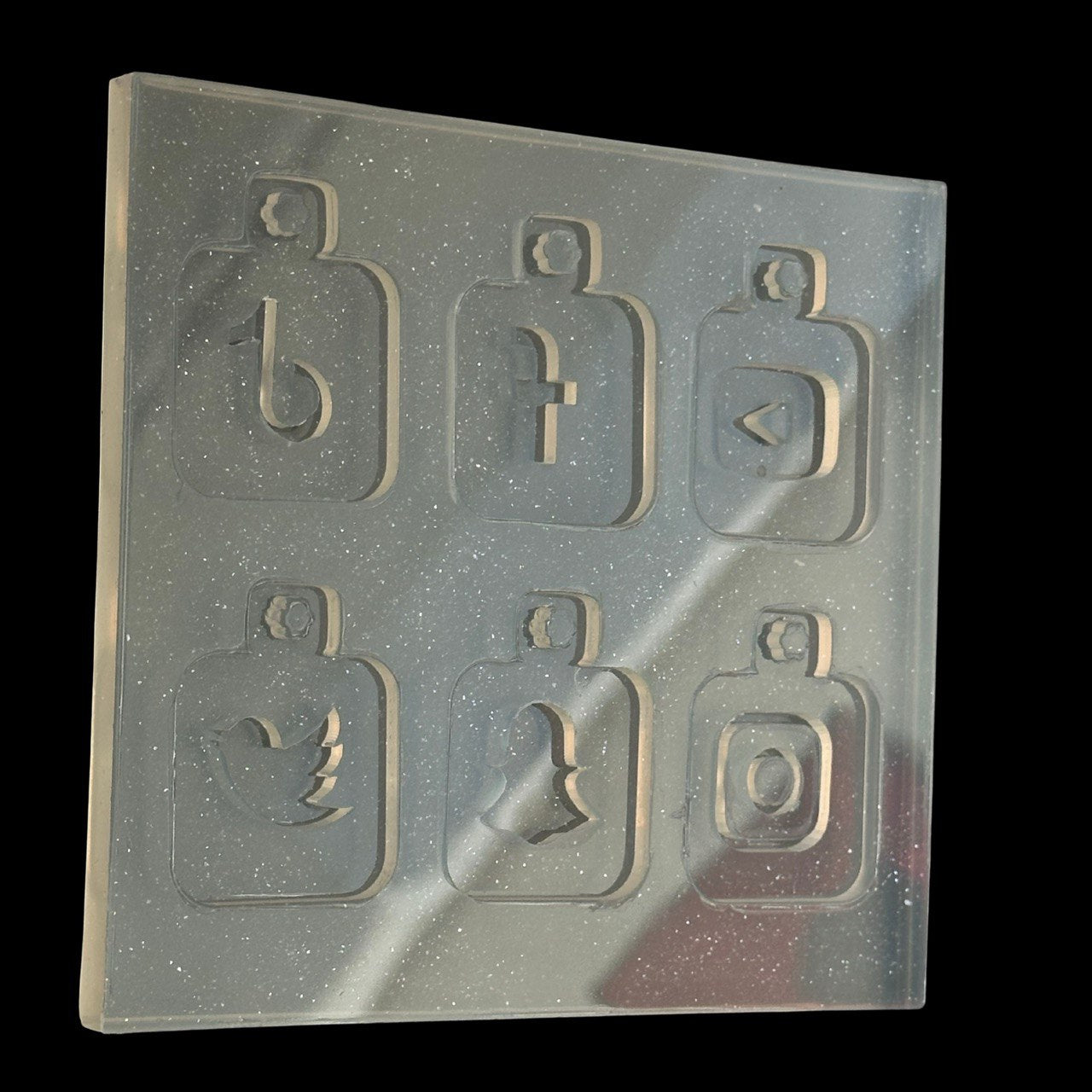 Social Media Keychain and Charm Silicone Molds