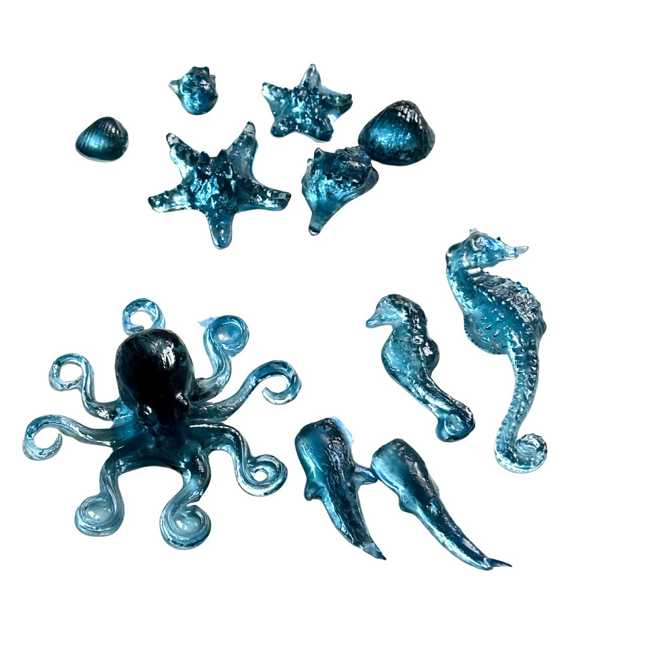 Mini Ocean Set with Octopus, Seahorse, Shells, Starfish Silicone Mold