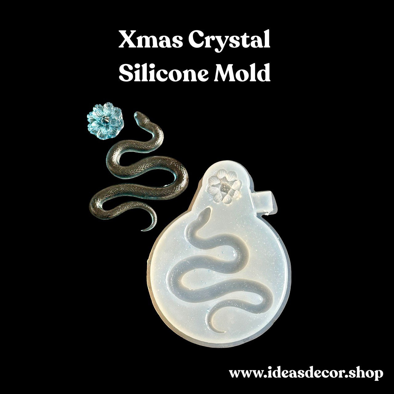 Snake Silicone Mold with Flower