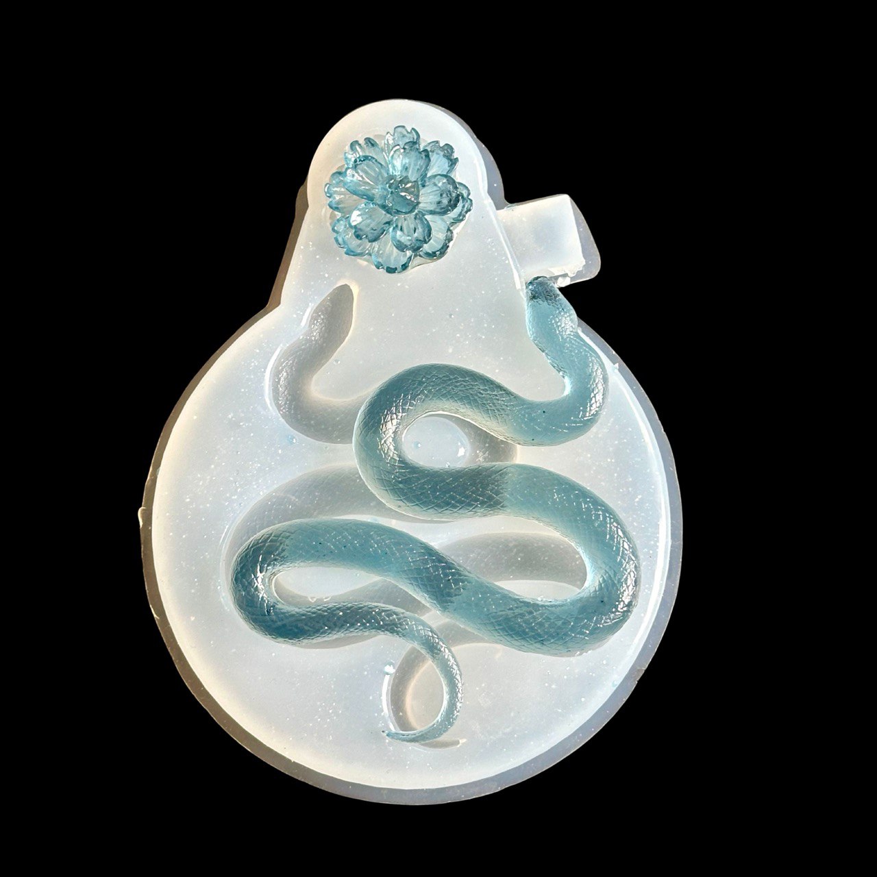 Snake Silicone Mold with Flower