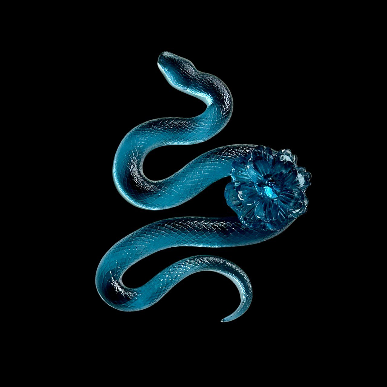 Snake Silicone Mold with Flower