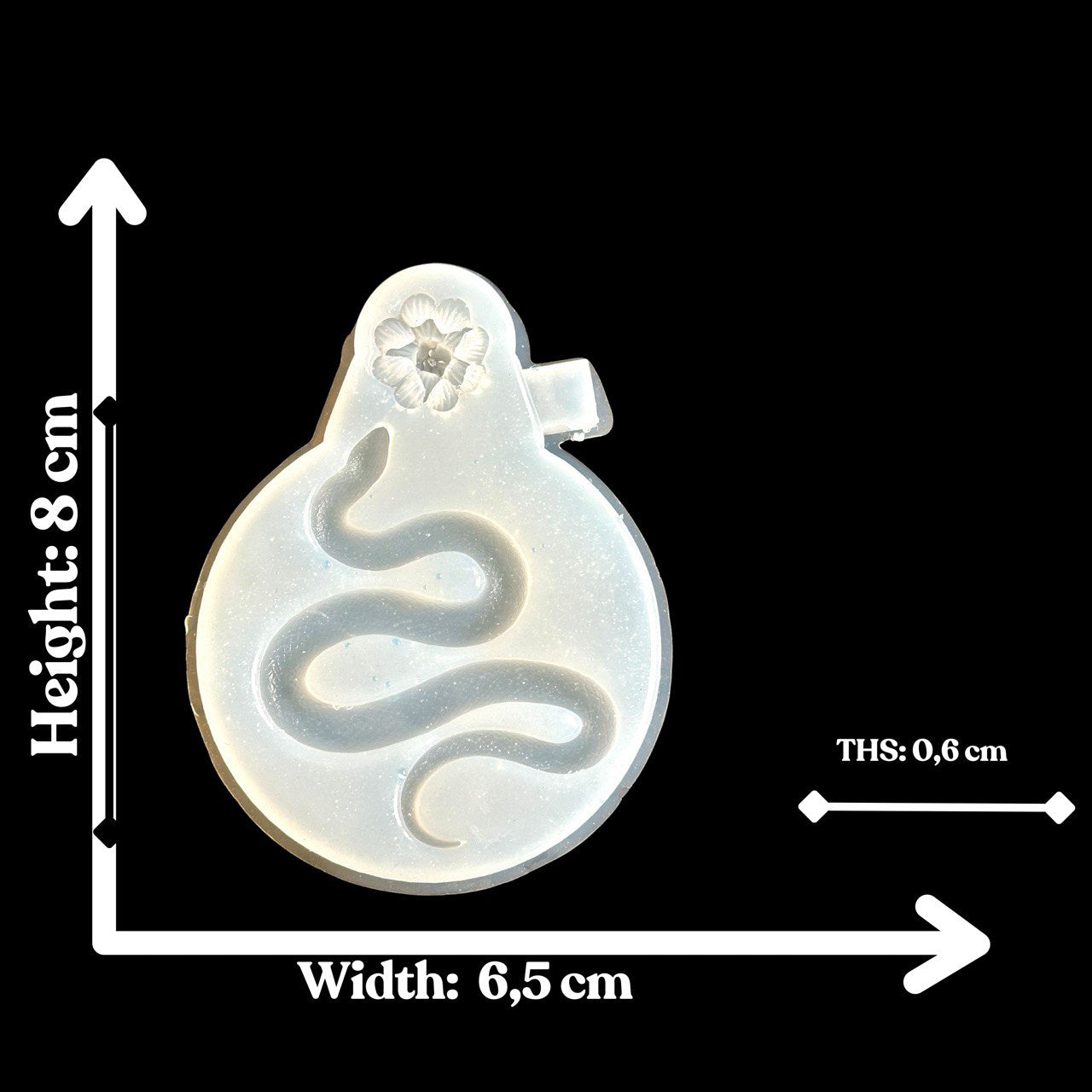 Snake Silicone Mold with Flower