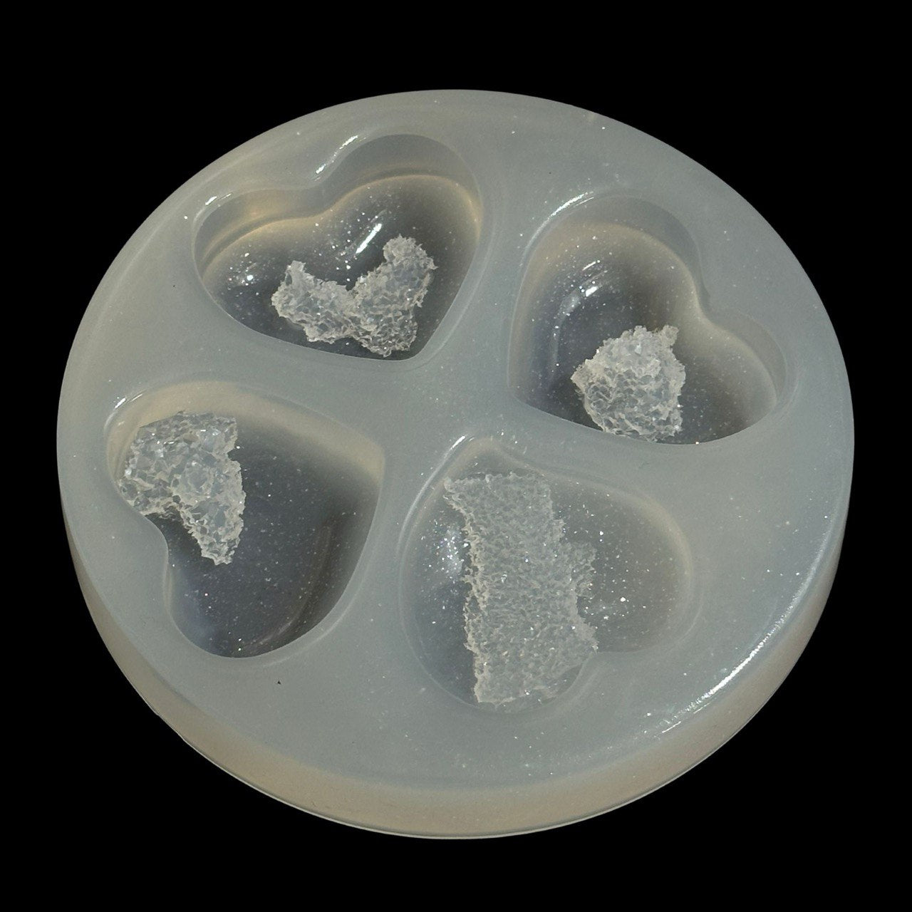 Druzy Heart Silicone Mold - 4 Crystal Geode Designs for Resin Jewelry