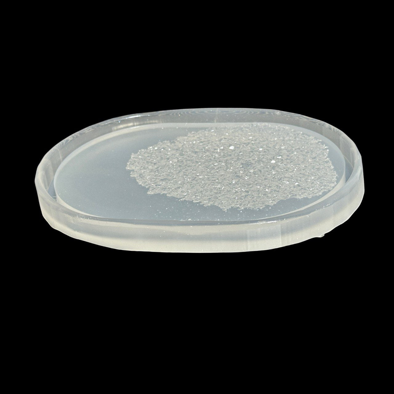Silicone Mold with Crystal Druzy Effect for Oval Resin Tray