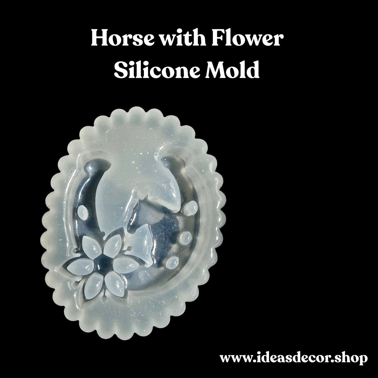 Silicone Mold Horse Head with Flower
