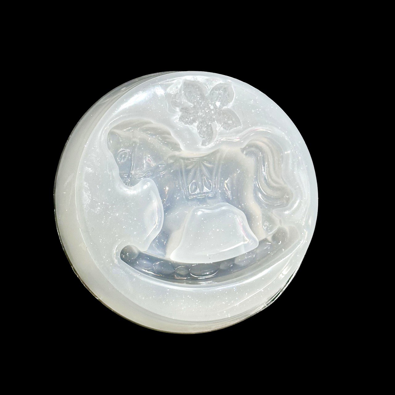 Silicone Mold Rocking Horse with Druzy Flower