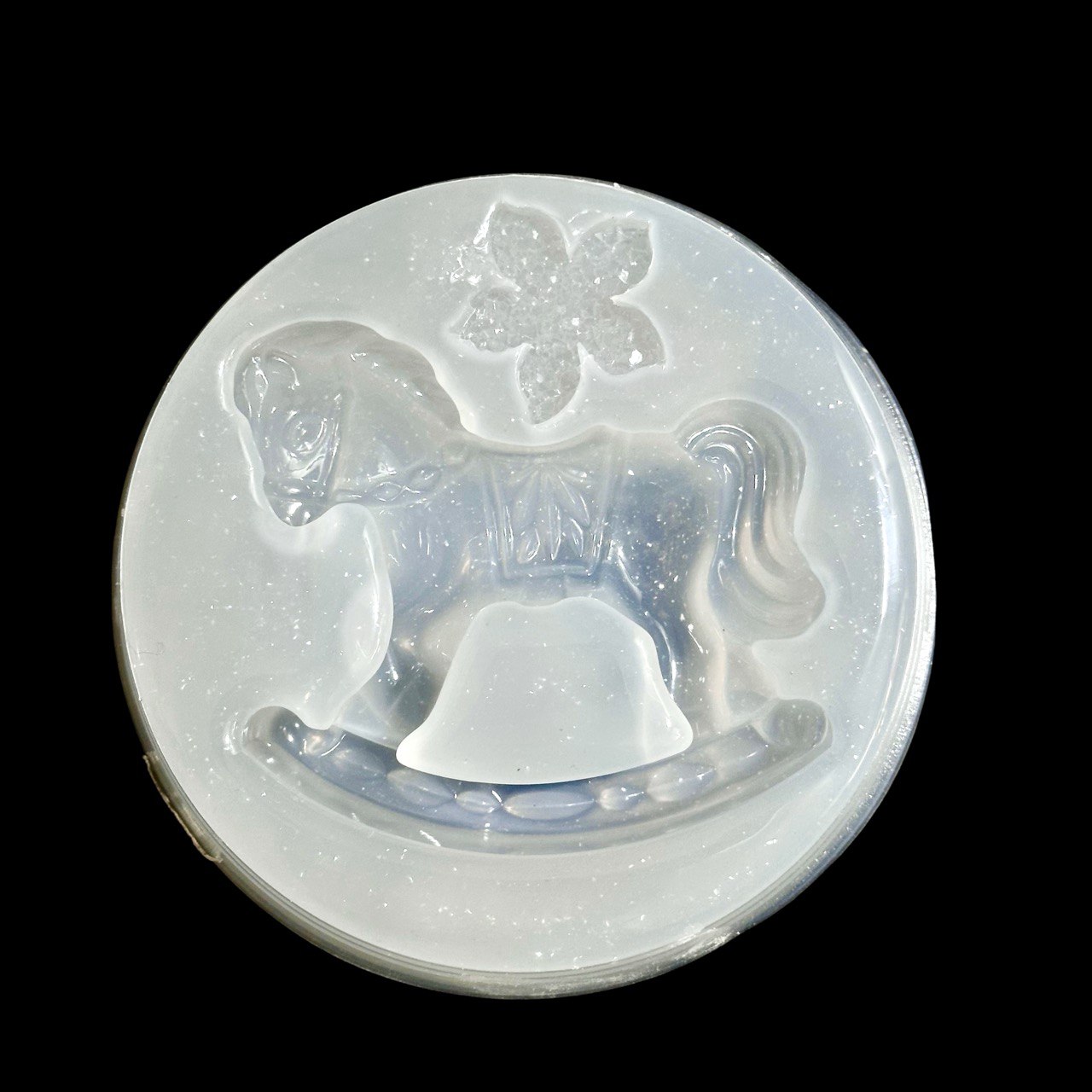 Silicone Mold Rocking Horse with Druzy Flower