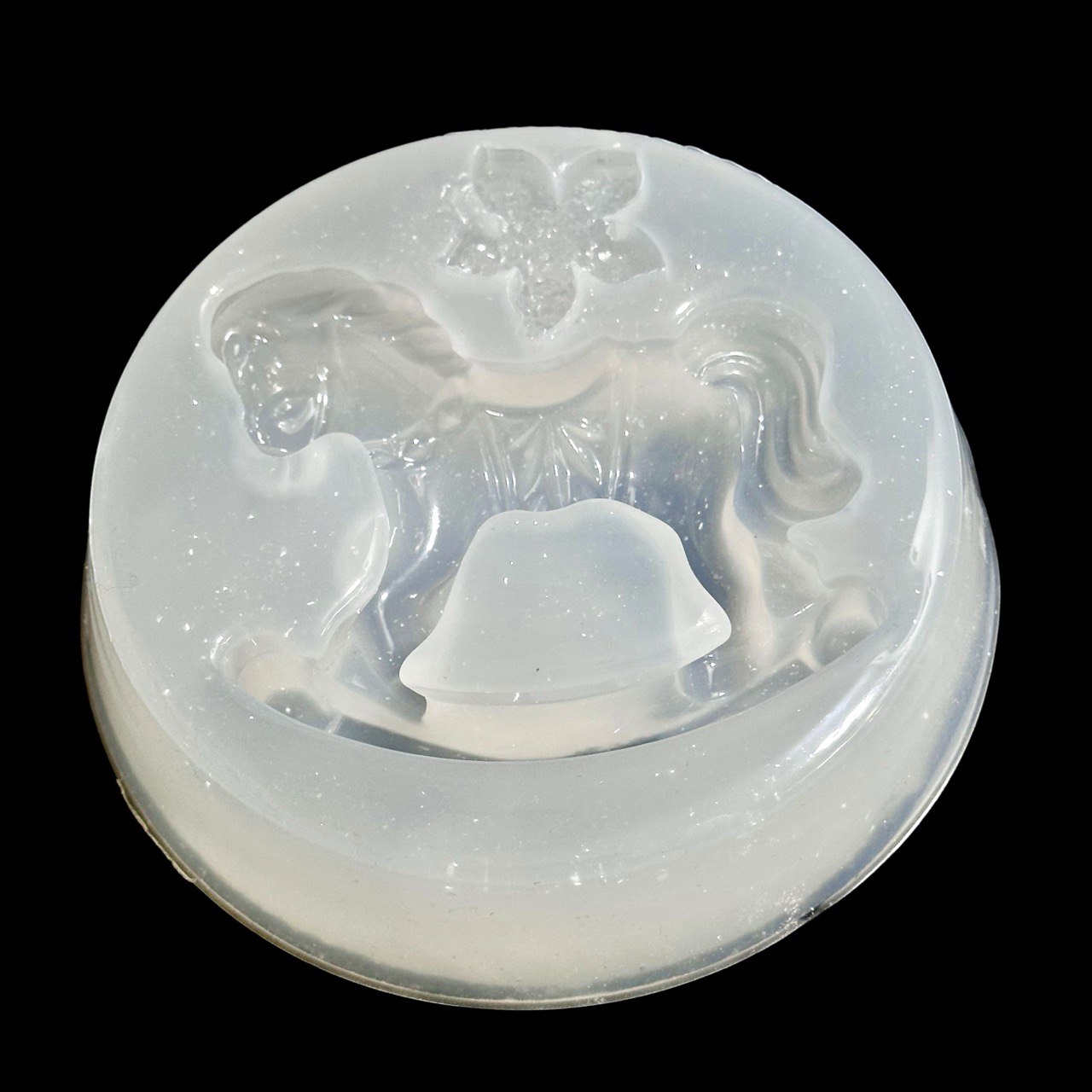 Silicone Mold Rocking Horse with Druzy Flower