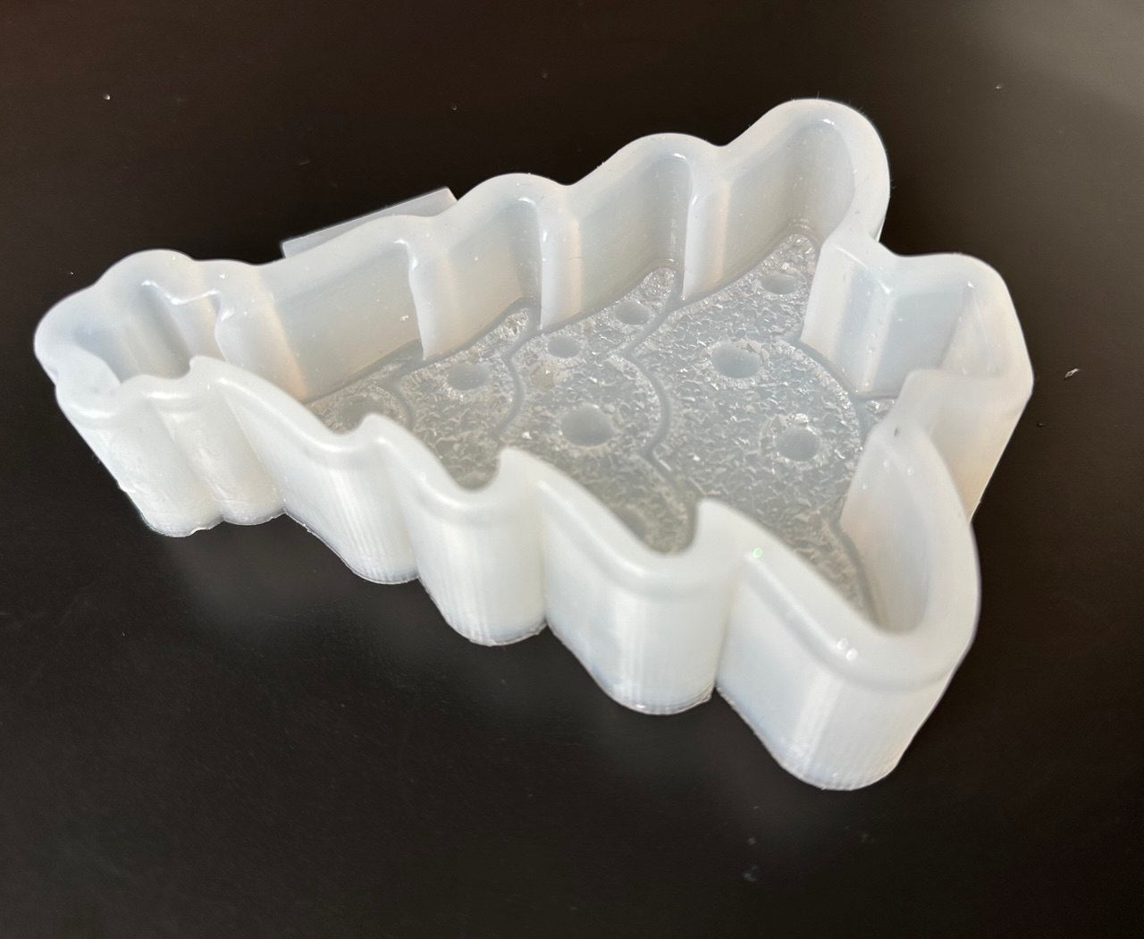 Large Christmas Tree Silicone Mold with Crystal Texture