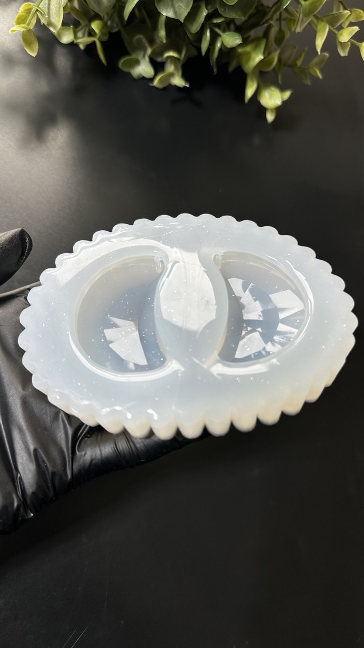 Faceted Crescent Moon Silicone Mold for Resin