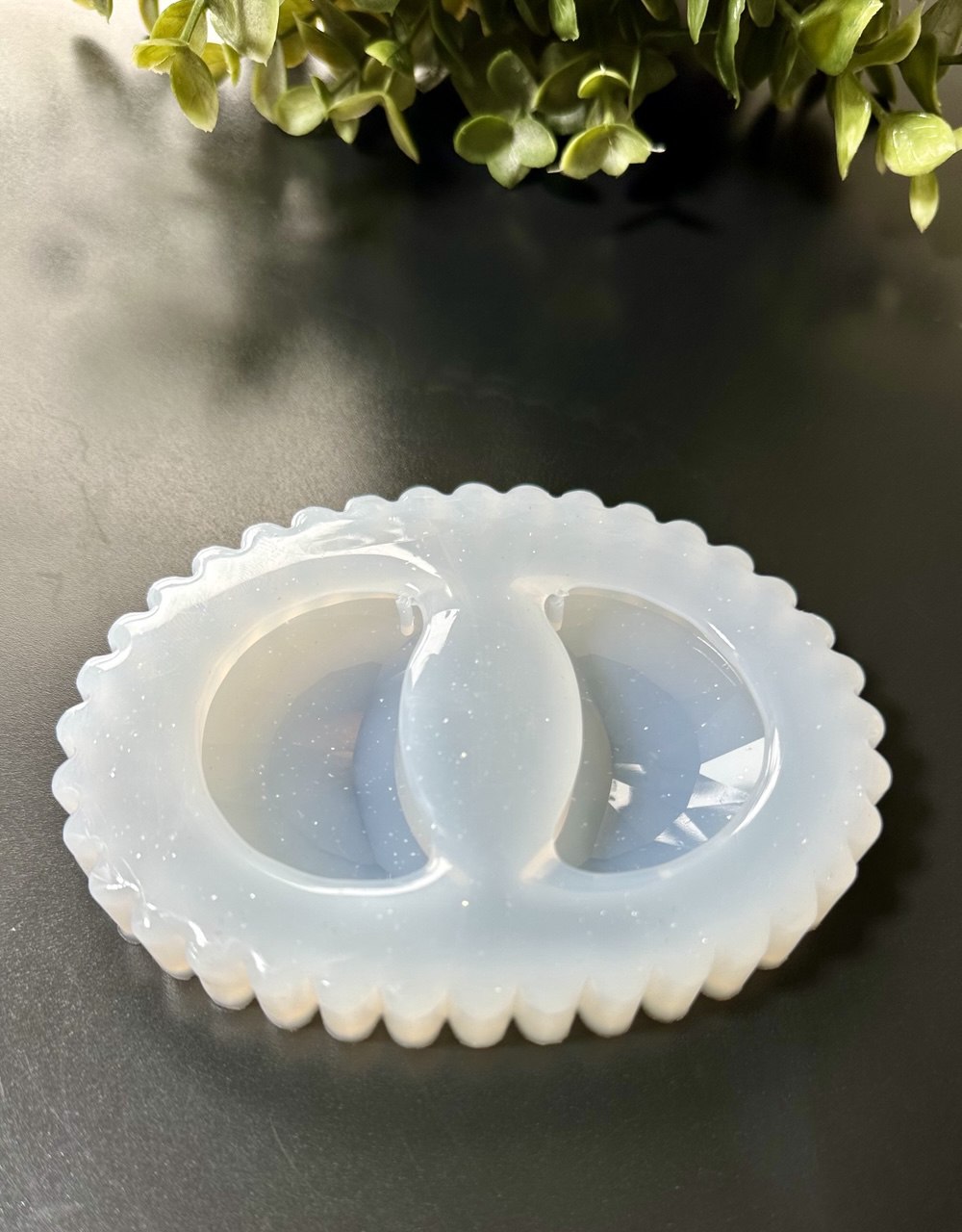 Faceted Crescent Moon Silicone Mold for Resin