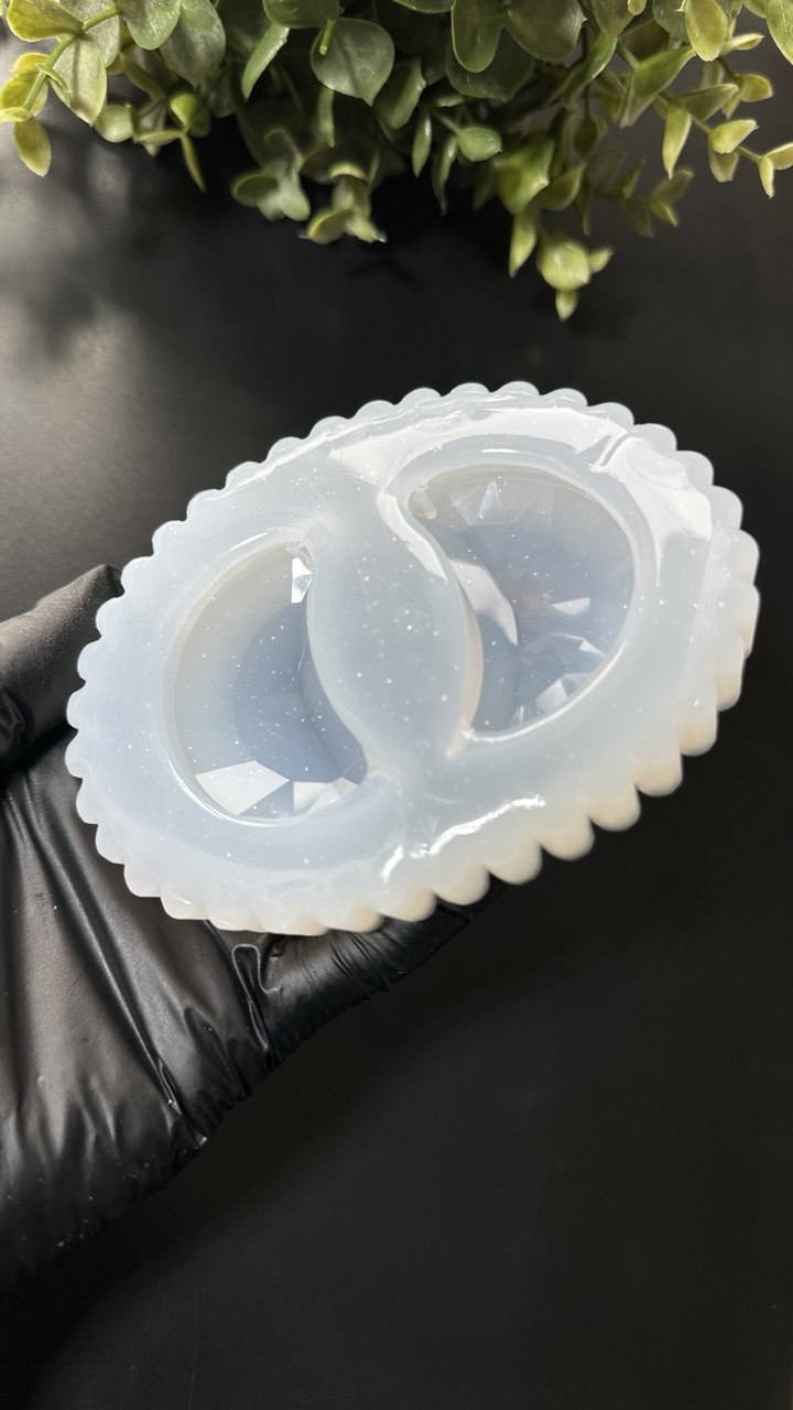 Faceted Crescent Moon Silicone Mold for Resin